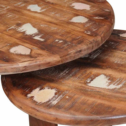 Tavoli da Caffè Nido 3 pcs Multicolore Legno massello riciclato | homemem39