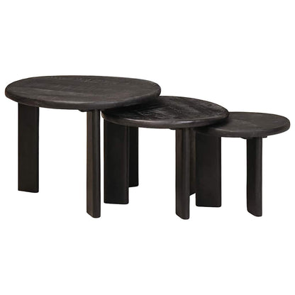 Tavoli da Caffè Nido 3 pcs Bianco Legno di mango massello | homemem39