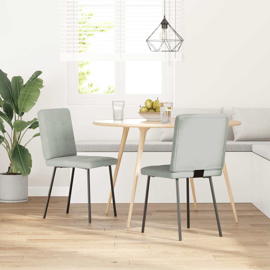 Sedie da Pranzo 2 pz Grigio Chiaro in Velluto | homemem39