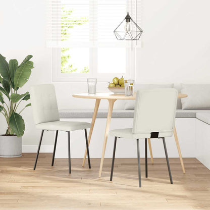 Sedie da Pranzo 2 pz Crema in Velluto | homemem39