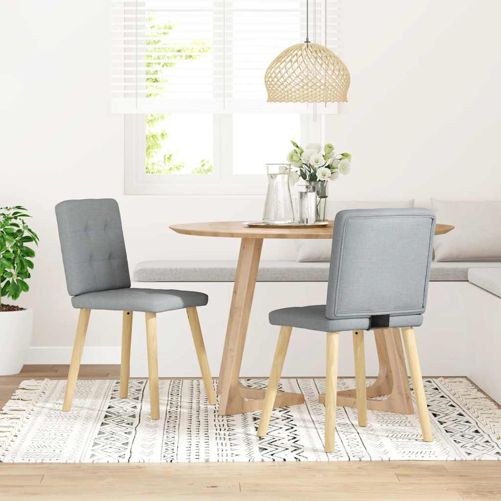 Sedie da Pranzo 2 pz Grigio Chiaro in Tessuto