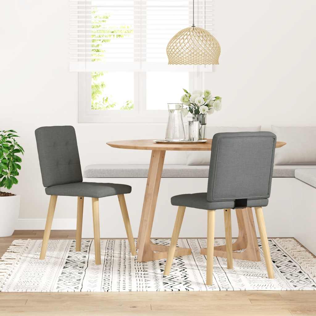 Sedie da Pranzo 2 pz Grigio Scuro in Tessuto | homemem39