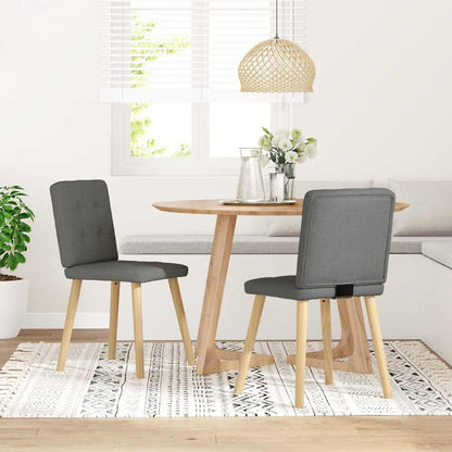 Sedie da Pranzo 2 pz Grigio Scuro in Tessuto | homemem39