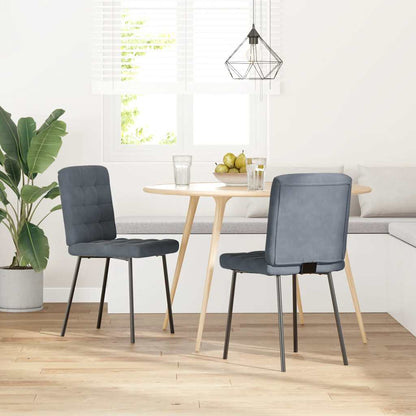 Sedie da Pranzo 2 pz Grigio Scuro in Velluto