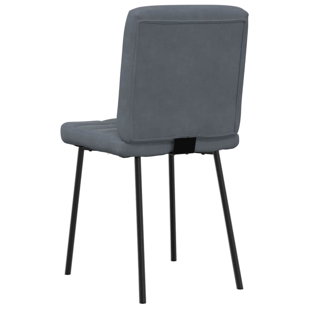 Sedie da Pranzo 2 pz Grigio Scuro in Velluto