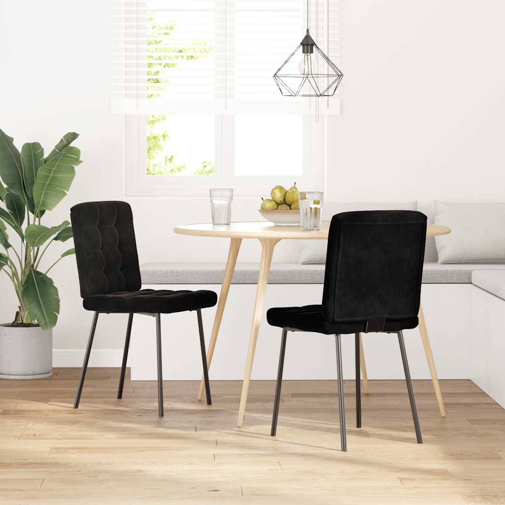 Sedie da Pranzo 2 pz Nere in Velluto | homemem39