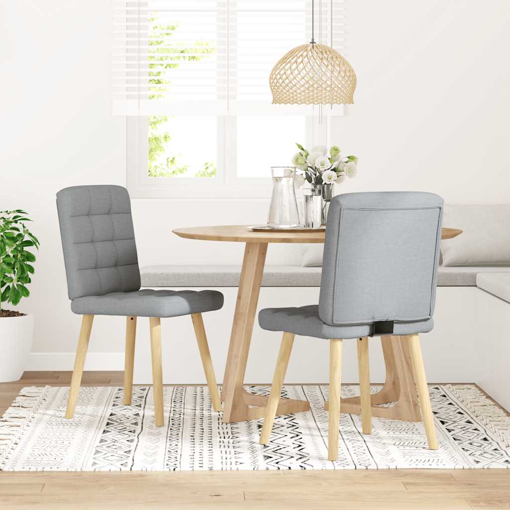 Sedie da Pranzo 2 pz Grigio Chiaro in Tessuto