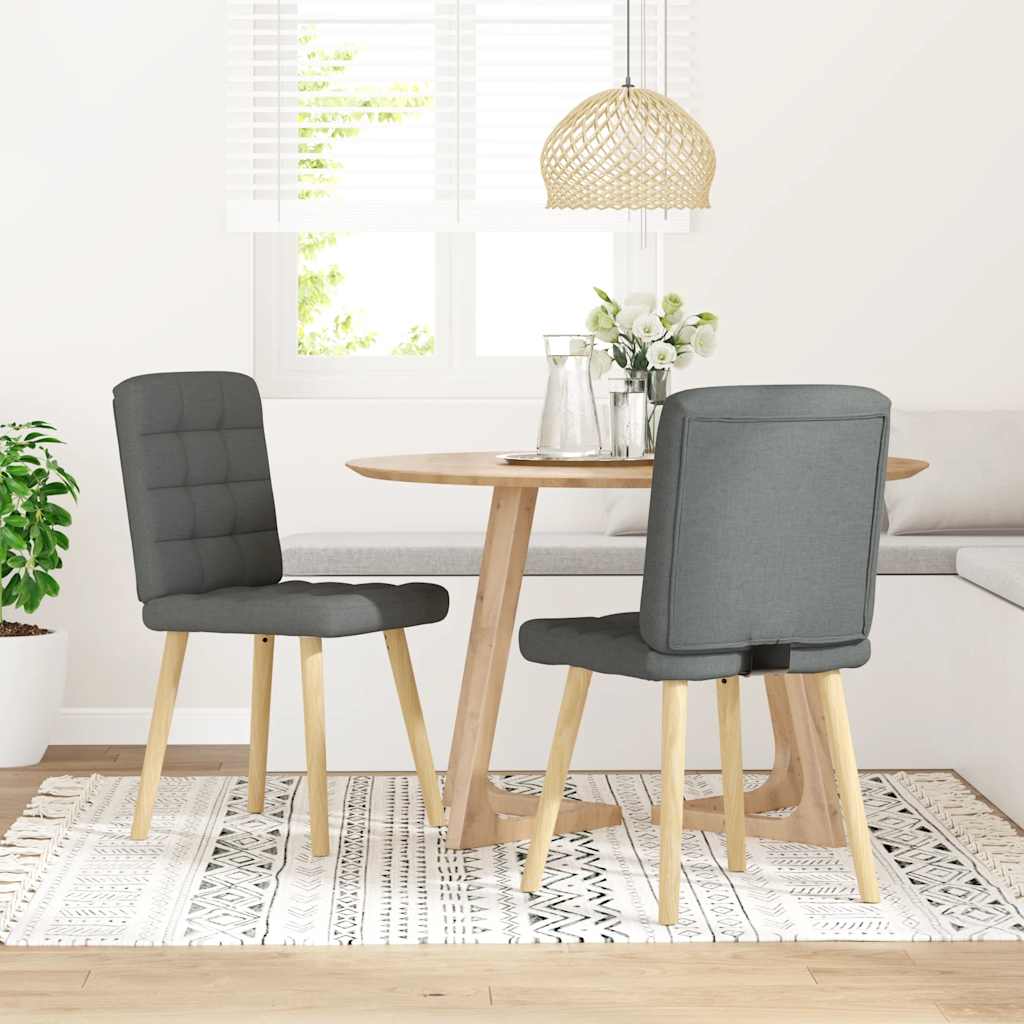 Sedie da Pranzo 2 pz Grigio Scuro in Tessuto