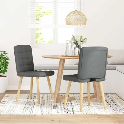 Sedie da Pranzo 2 pz Grigio Scuro in Tessuto