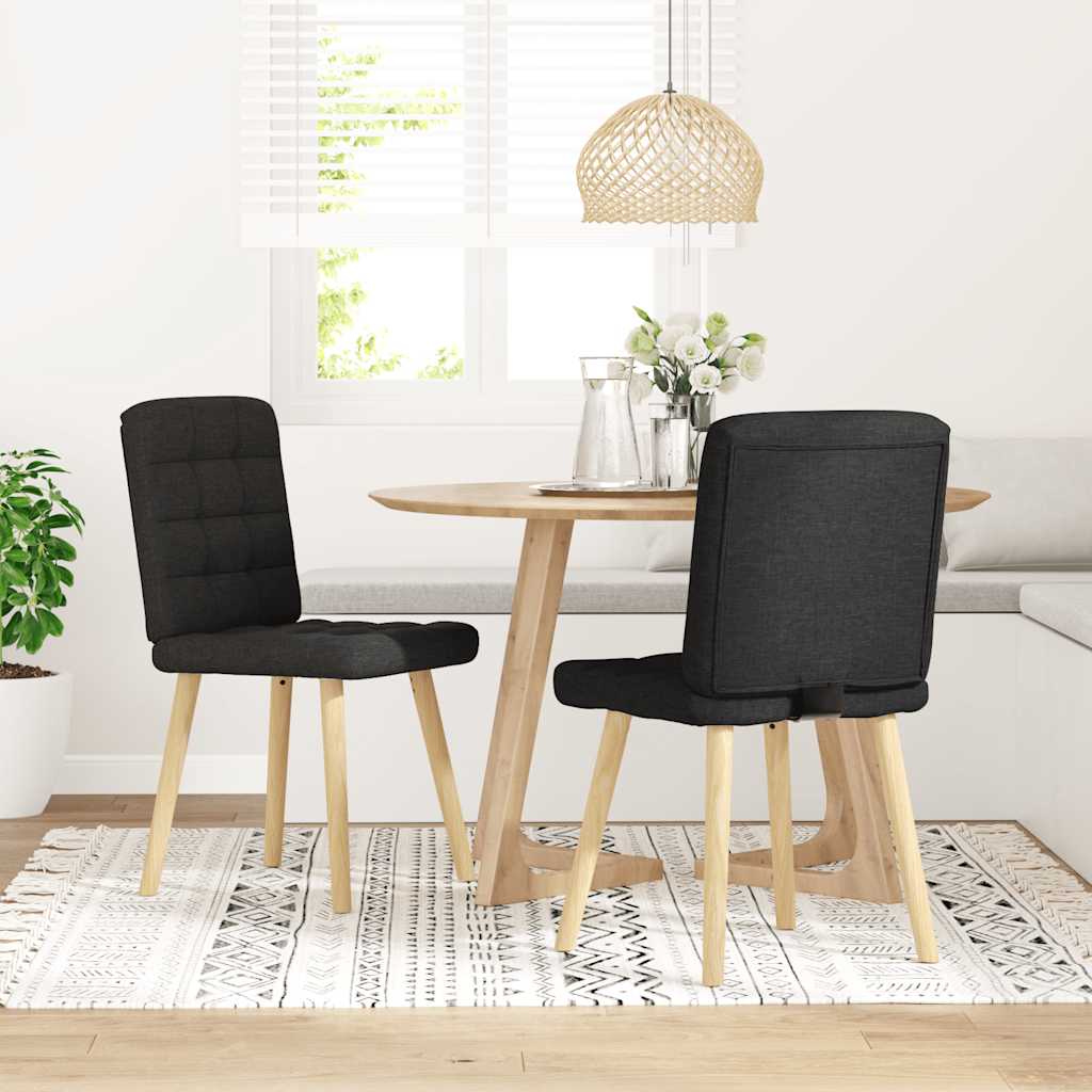 Sedie da Pranzo 2 pz Nere in Tessuto