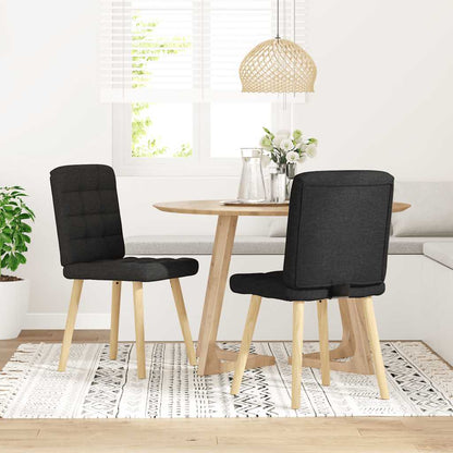 Sedie da Pranzo 2 pz Nere in Tessuto