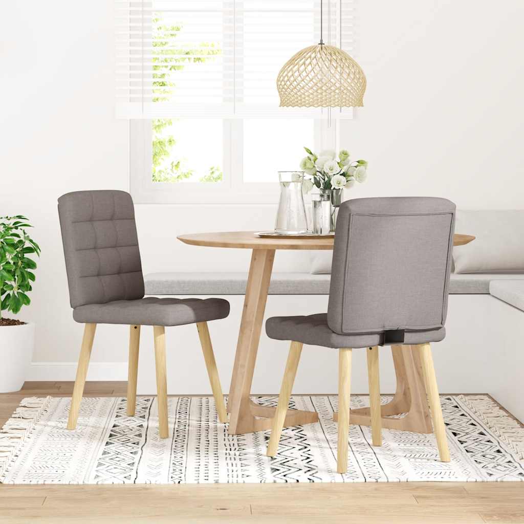 Sedie da Pranzo 2 pz Tortora in Tessuto