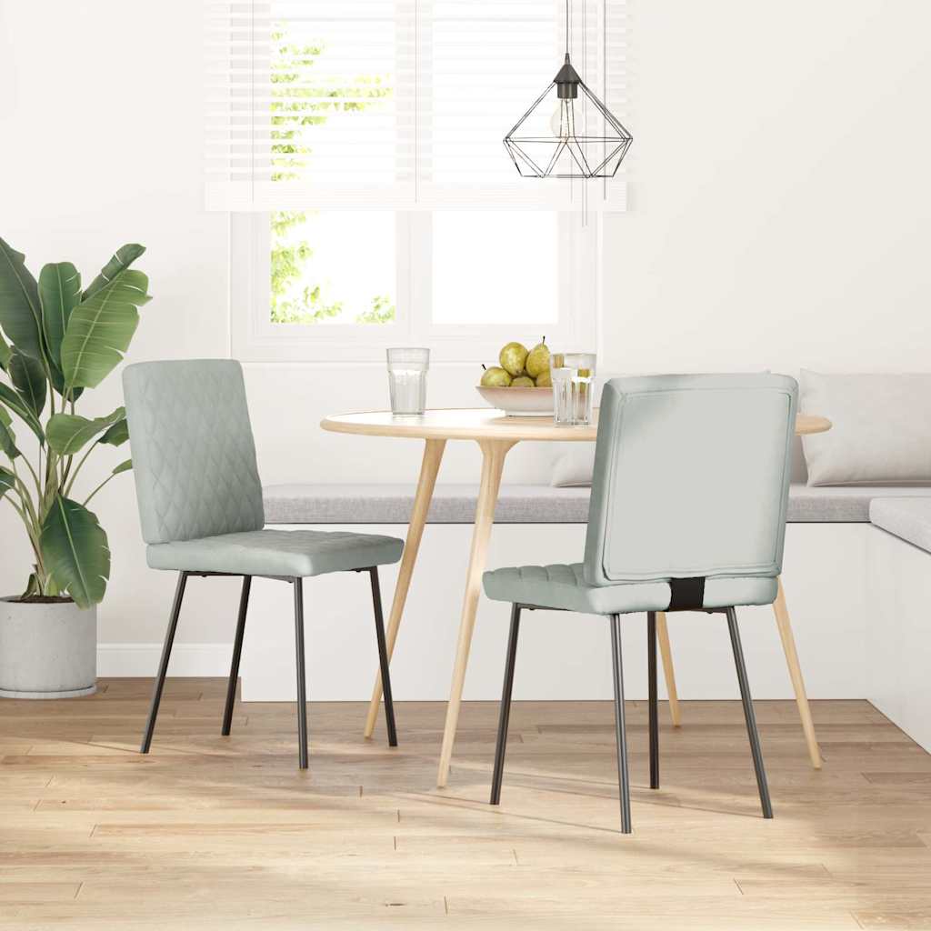 Sedie da Pranzo 2 pz Grigio Chiaro in Velluto | homemem39