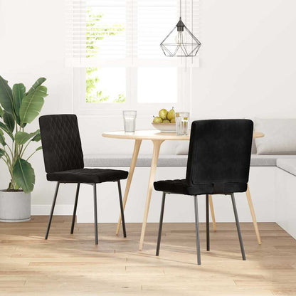 Sedie da Pranzo 2 pz Nere in Velluto