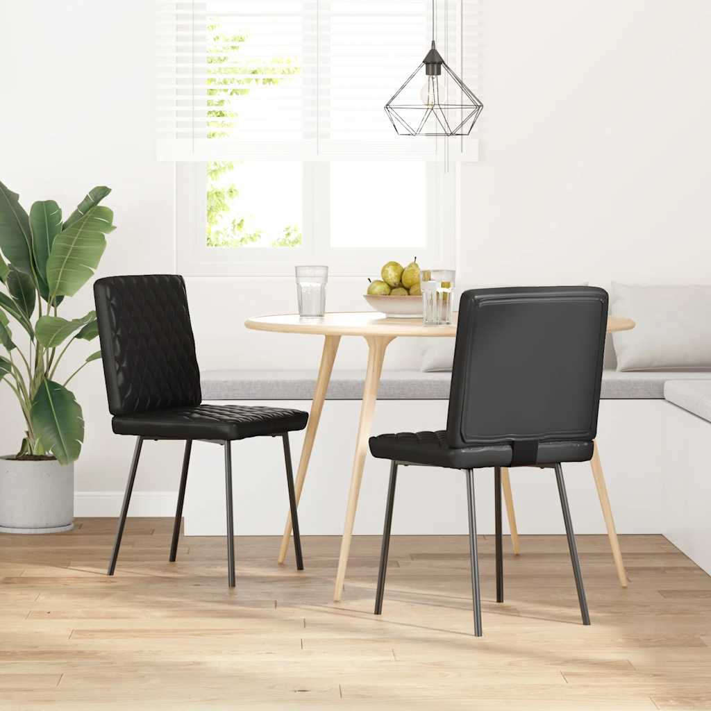 Sedie da Pranzo 2 pz Nere in Similpelle | homemem39