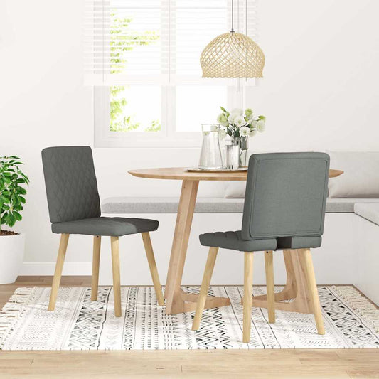 Sedie da Pranzo 2 pz Grigio Scuro in Tessuto | homemem39