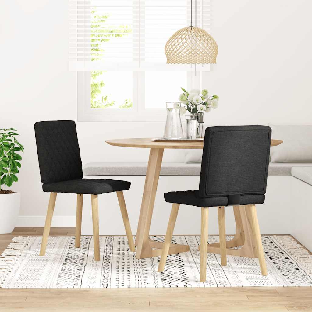 Sedie da Pranzo 2 pz Nere in Tessuto | homemem39