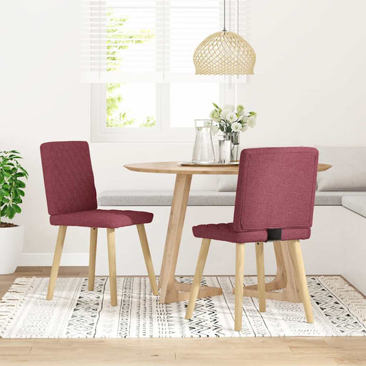 Sedie da Pranzo 2 pz Rosso Vino in Tessuto | homemem39