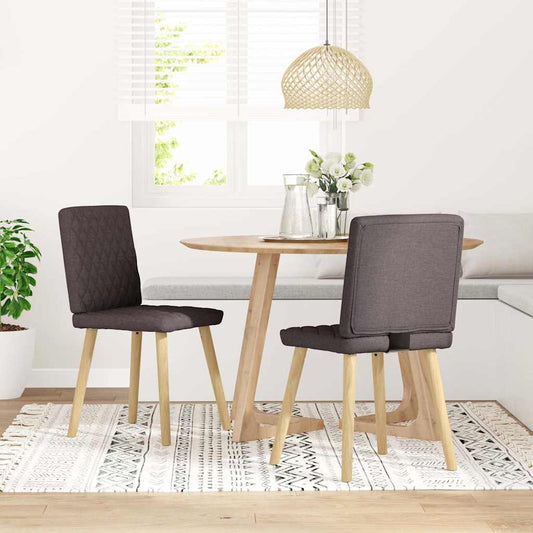 Sedie da Pranzo 2 pz Marrone Scuro in Tessuto | homemem39