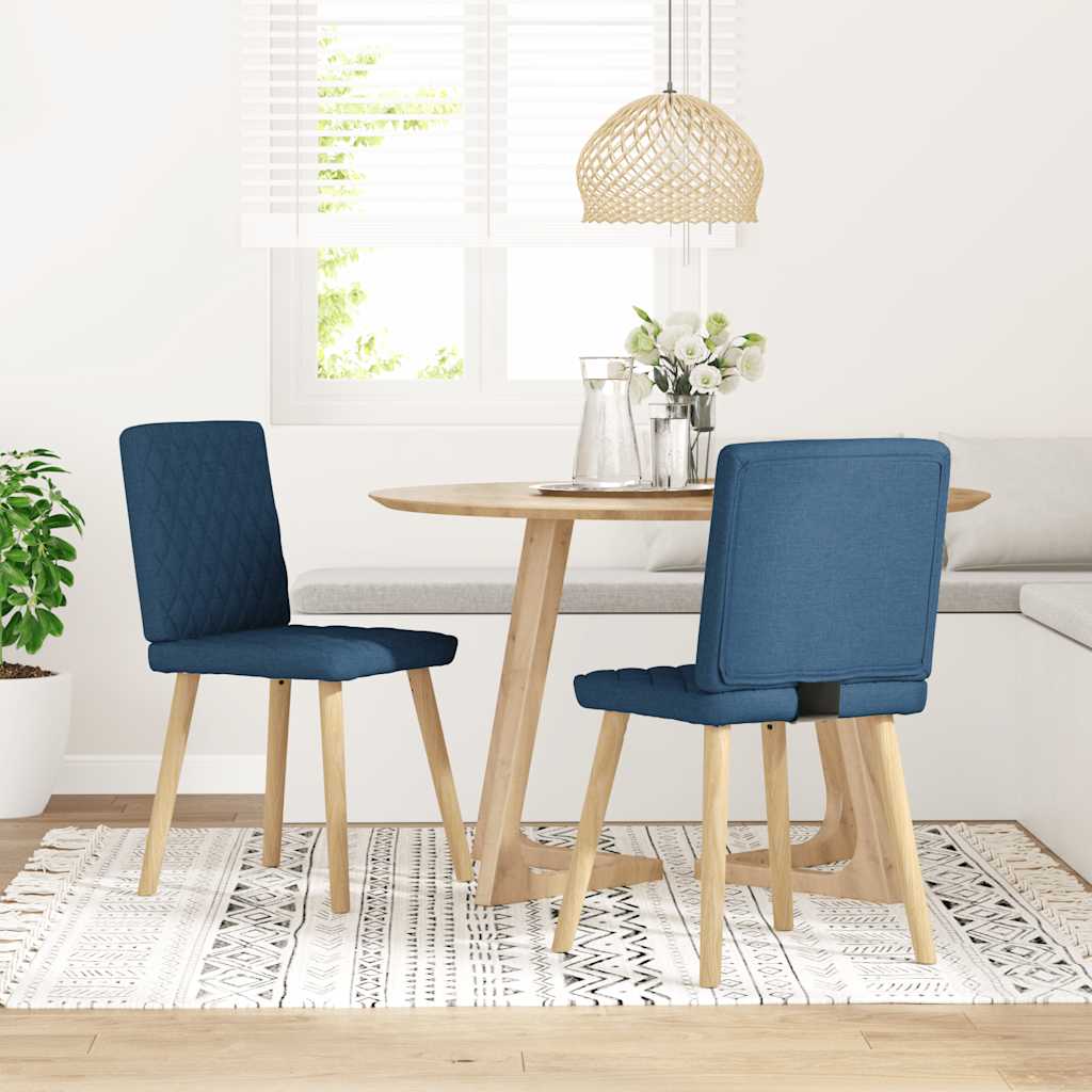 Sedie da Pranzo 2 pz Blu in Tessuto | homemem39