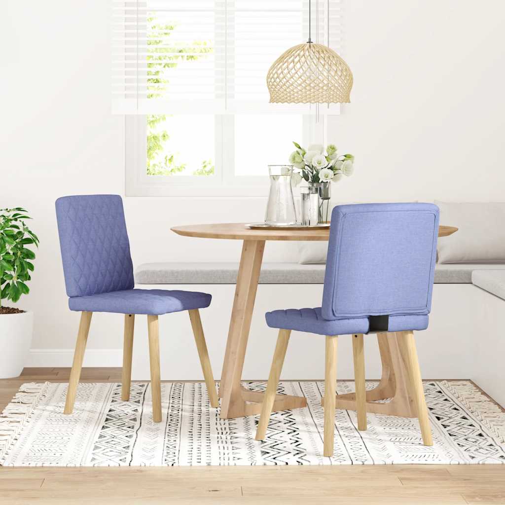 Sedie da Pranzo 2 pz Blu Jeans in Tessuto | homemem39