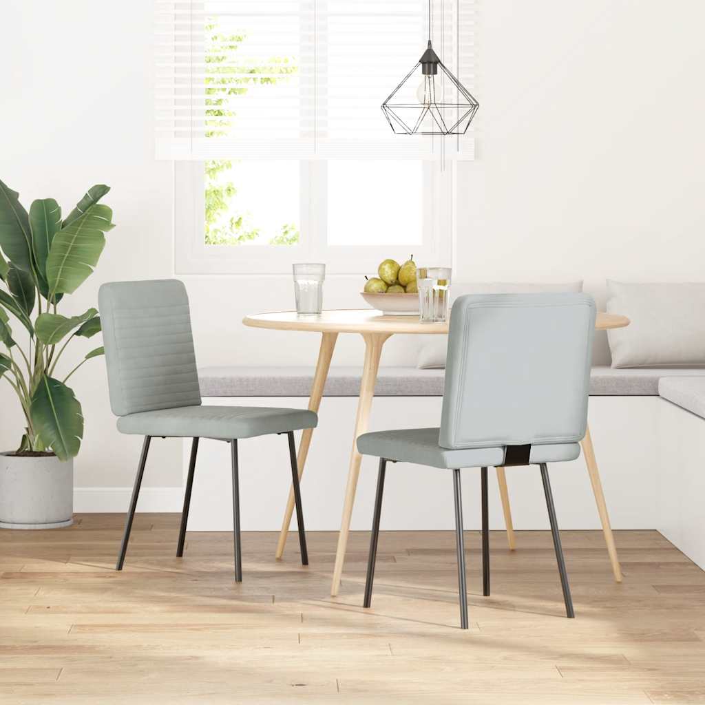 Sedie da Pranzo 2 pz Grigio Chiaro in Velluto | homemem39