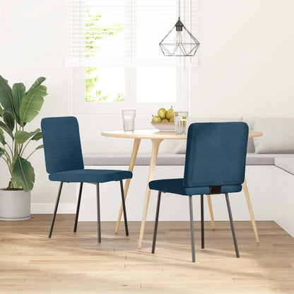 Sedie da Pranzo 2 pz Blu in Velluto