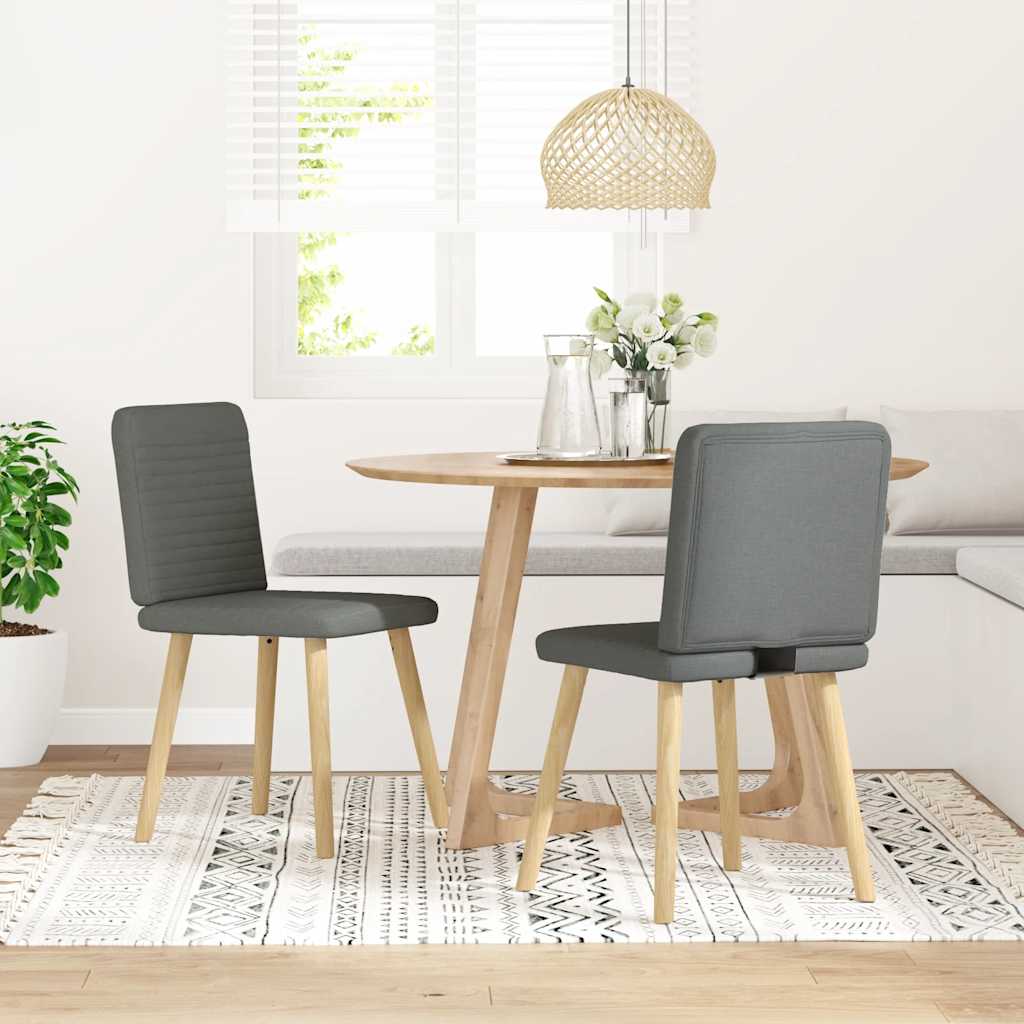 Sedie da Pranzo 2 pz Grigio Scuro in Tessuto | homemem39