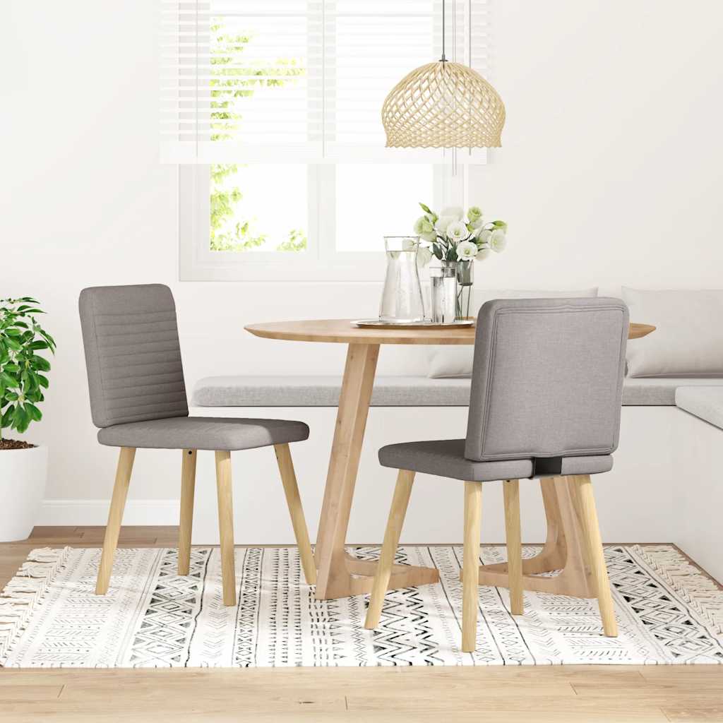 Sedie da Pranzo 2 pz Tortora in Tessuto