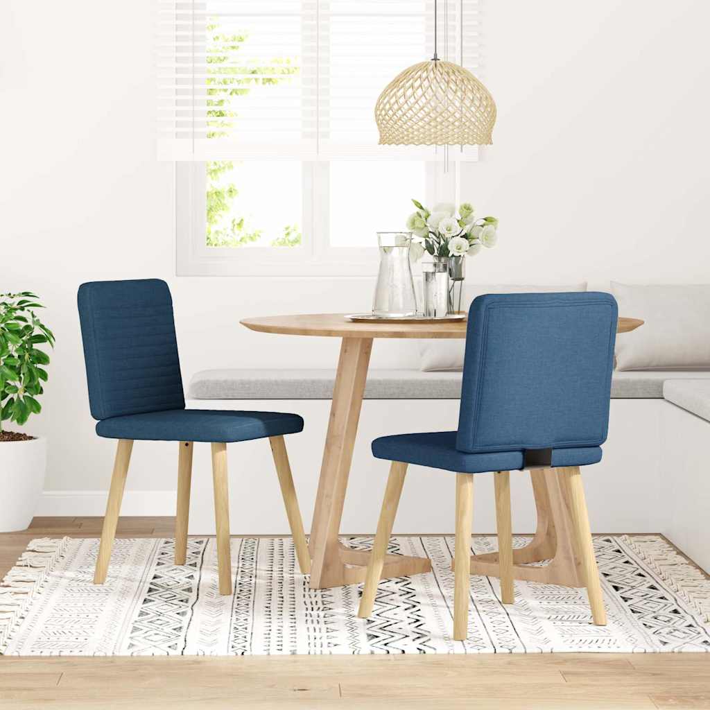 Sedie da Pranzo 2 pz Blu in Tessuto | homemem39