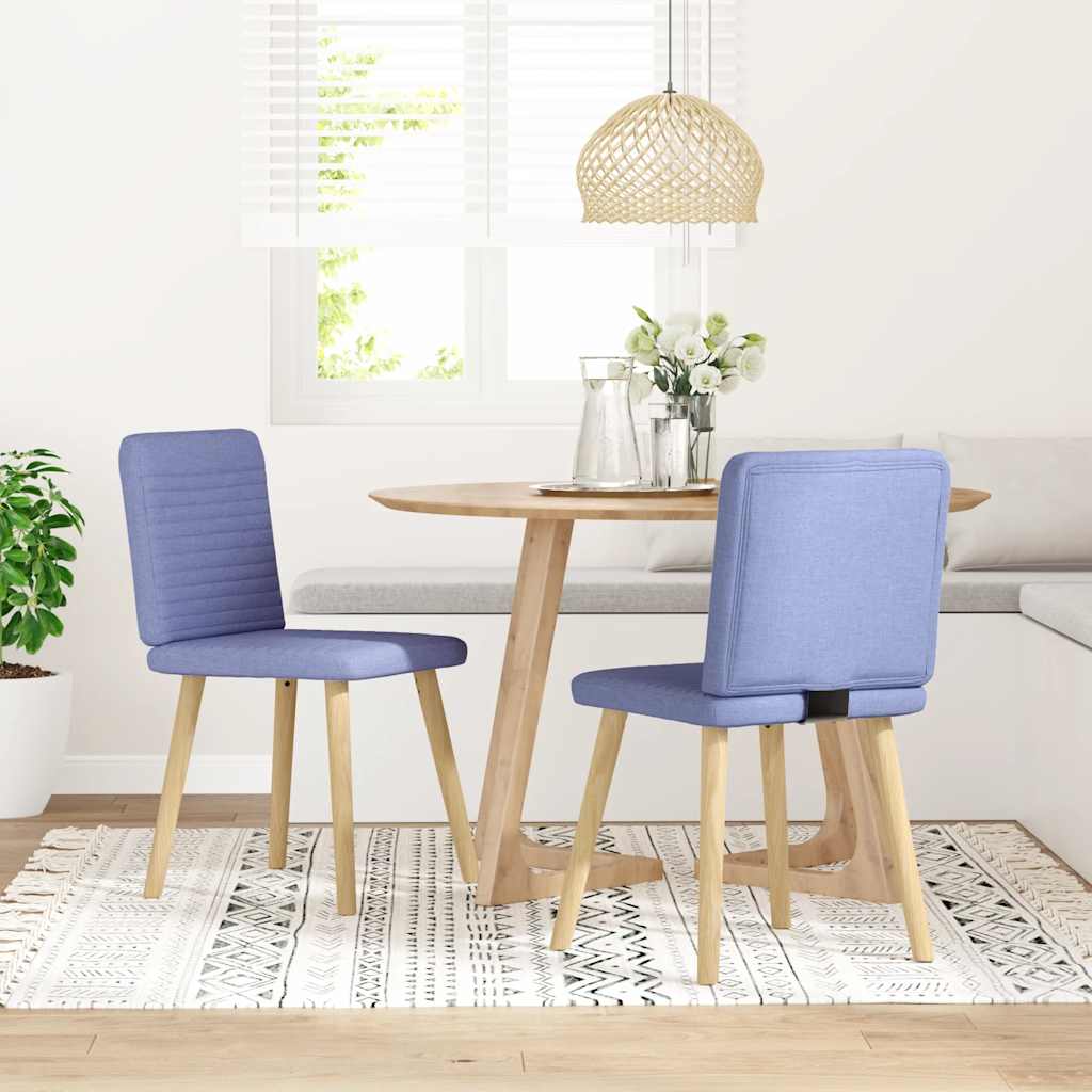 Sedie da Pranzo 2 pz Blu Jeans in Tessuto