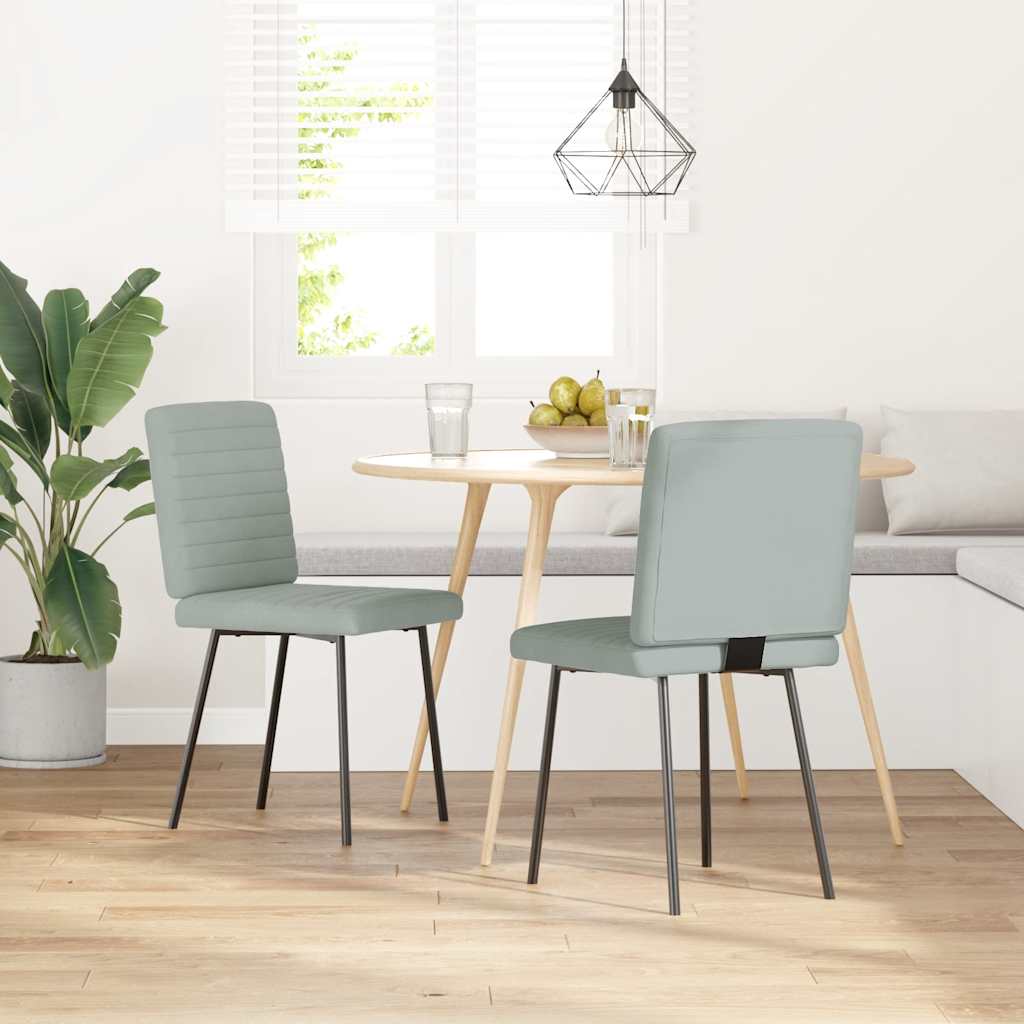 Sedie da Pranzo 2 pz Grigio Chiaro in Velluto | homemem39