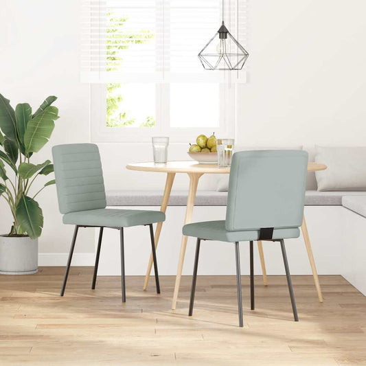 Sedie da Pranzo 2 pz Grigio Chiaro in Velluto | homemem39