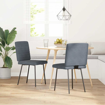 Sedie da Pranzo 2 pz Grigio Scuro in Velluto | homemem39
