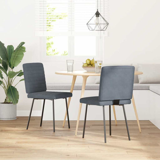 Sedie da Pranzo 2 pz Grigio Scuro in Velluto | homemem39