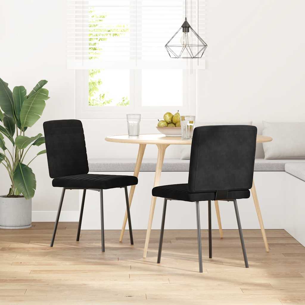 Sedie da Pranzo 2 pz Nere in Velluto | homemem39