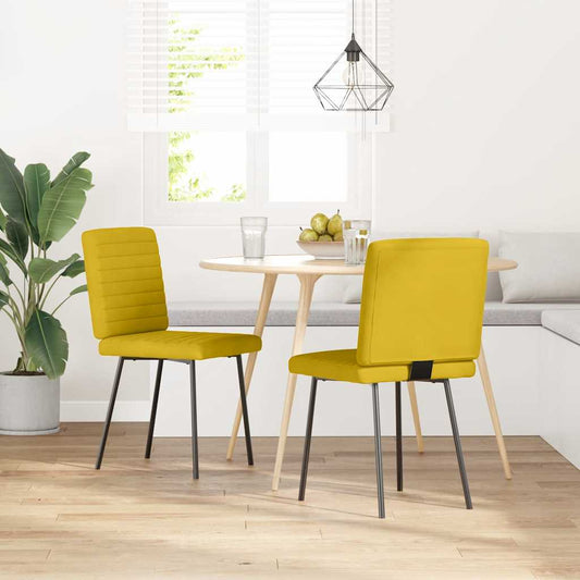 Sedie da Pranzo 2 pz Gialle in Velluto | homemem39