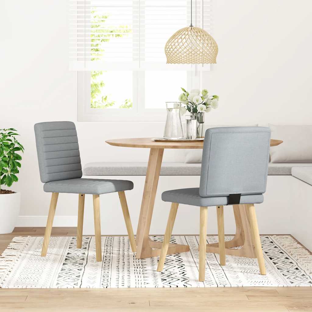 Sedie da Pranzo 2 pz Grigio Chiaro in Tessuto