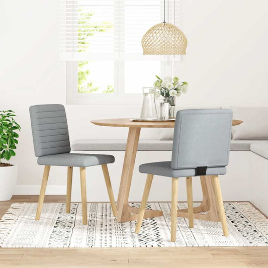 Sedie da Pranzo 2 pz Grigio Chiaro in Tessuto