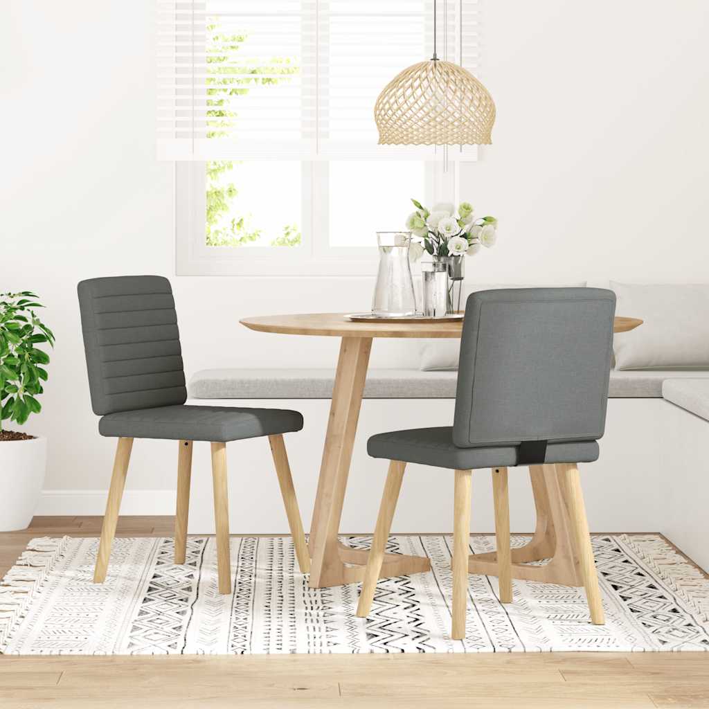 Sedie da Pranzo 2 pz Grigio Scuro in Tessuto | homemem39