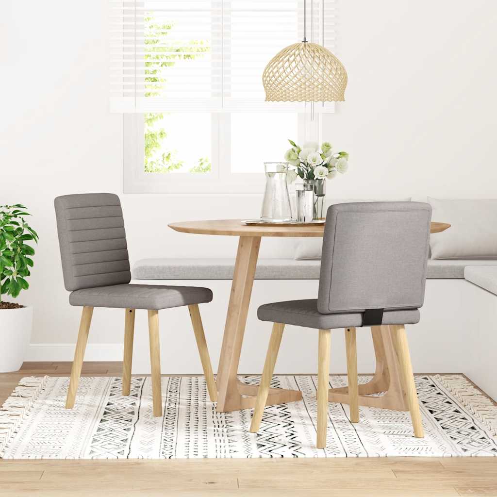 Sedie da Pranzo 2 pz Tortora in Tessuto | homemem39