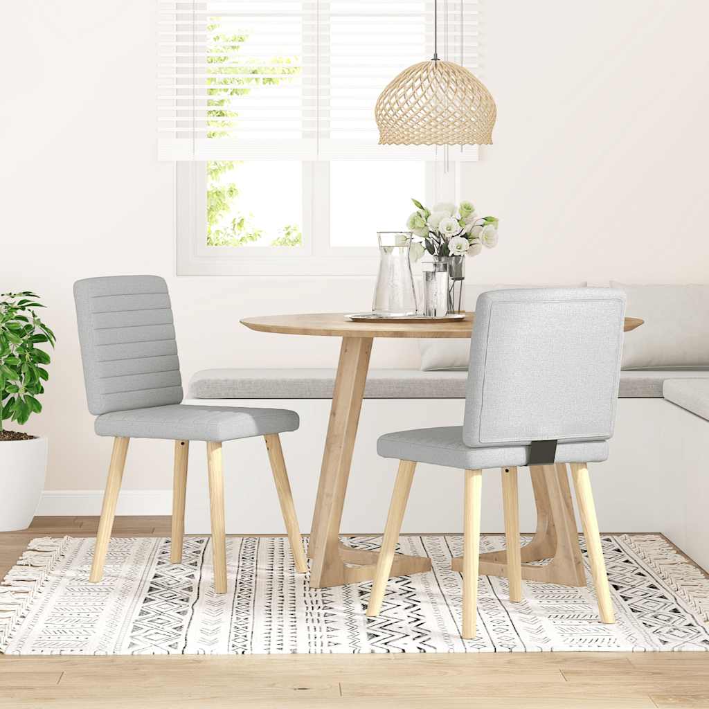 Sedie da Pranzo 2 pz Grigio Nuvola in Tessuto | homemem39