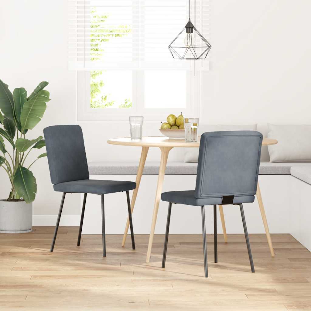 Sedie da Pranzo 2 pz Grigio Scuro in Velluto | homemem39