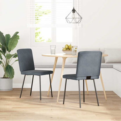 Sedie da Pranzo 2 pz Grigio Scuro in Velluto | homemem39