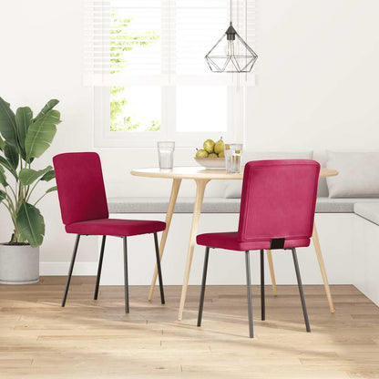 Sedie da Pranzo 2 pz Rosso Vino in Velluto | homemem39