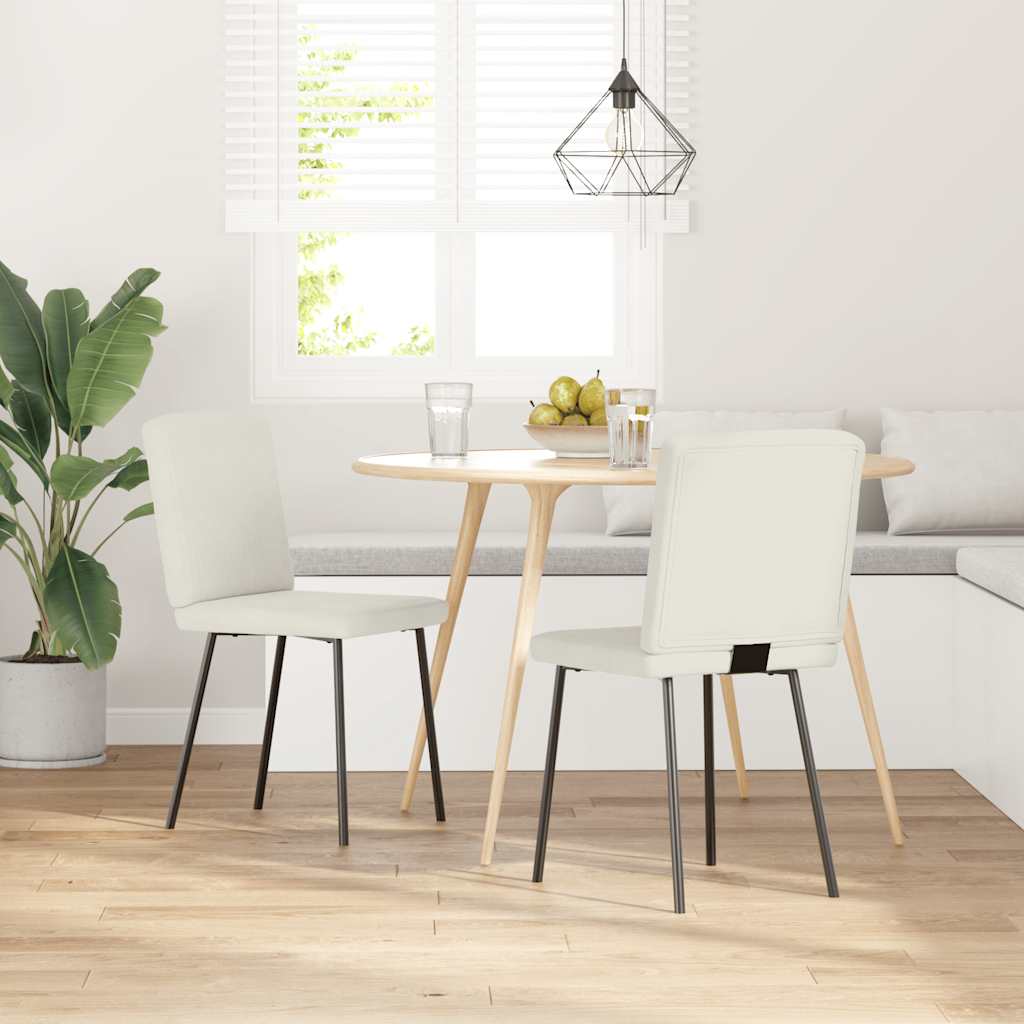 Sedie da Pranzo 2 pz Crema in Velluto | homemem39