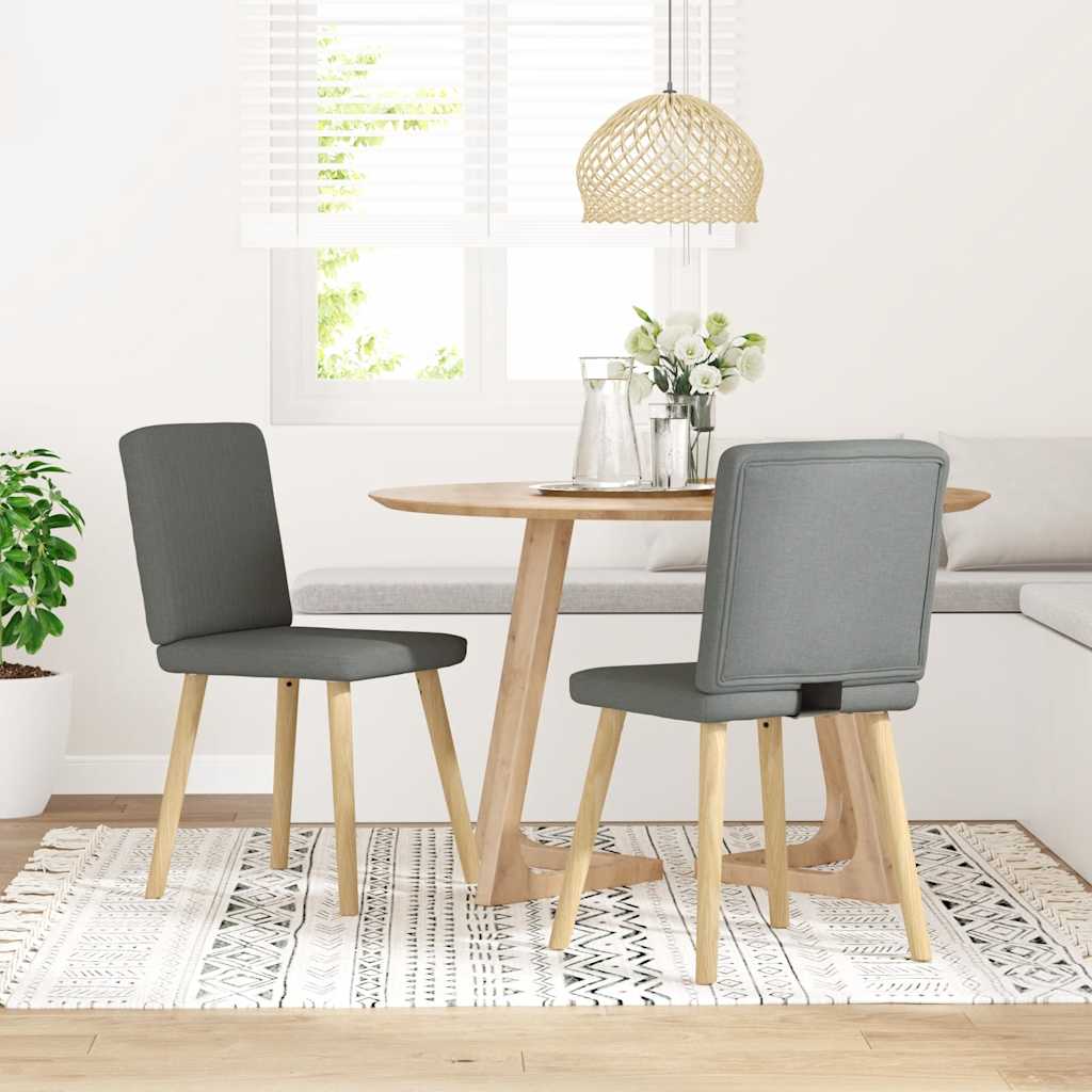 Sedie da Pranzo 2 pz Grigio Scuro in Tessuto | homemem39