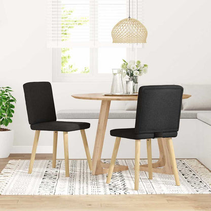Sedie da Pranzo 2 pz Nere in Tessuto | homemem39