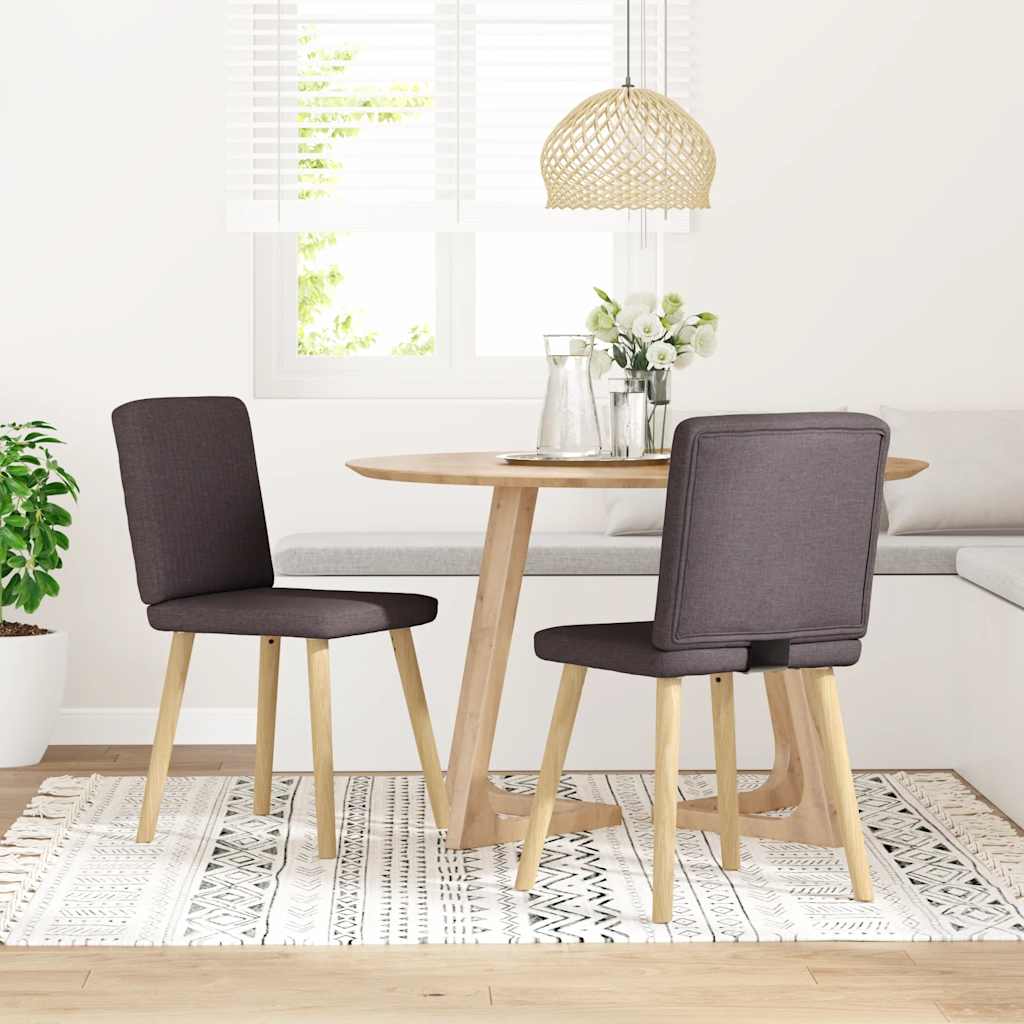 Sedie da Pranzo 2 pz Marrone Scuro in Tessuto | homemem39