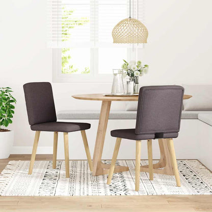 Sedie da Pranzo 2 pz Marrone Scuro in Tessuto | homemem39